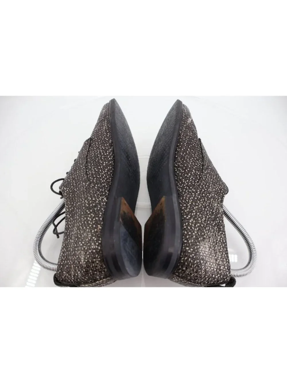 AGL Derby Loafers Womens 39.5 9.5 Black Speckled Leather Lace Up Flat Shoes
